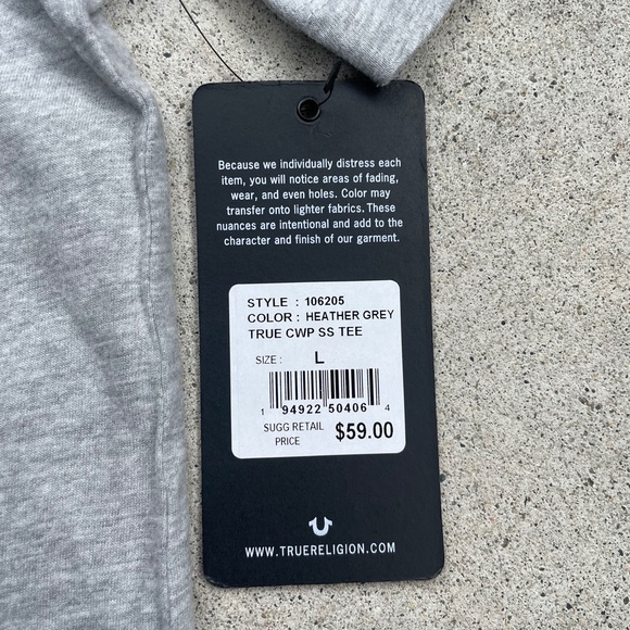NWT True Religion T-shirt - size L - Picture 4 of 7